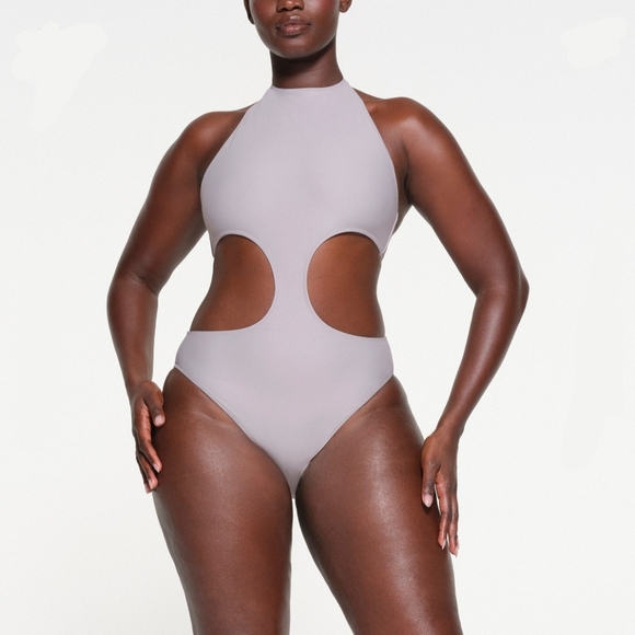 SKIMS Gray Cut-Out One Piece Swimsuit - Picture 1 of 11
